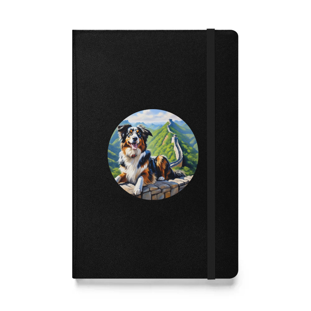 PugMug Custom Australian Shepherd Dog Hardcover Bound Notebook