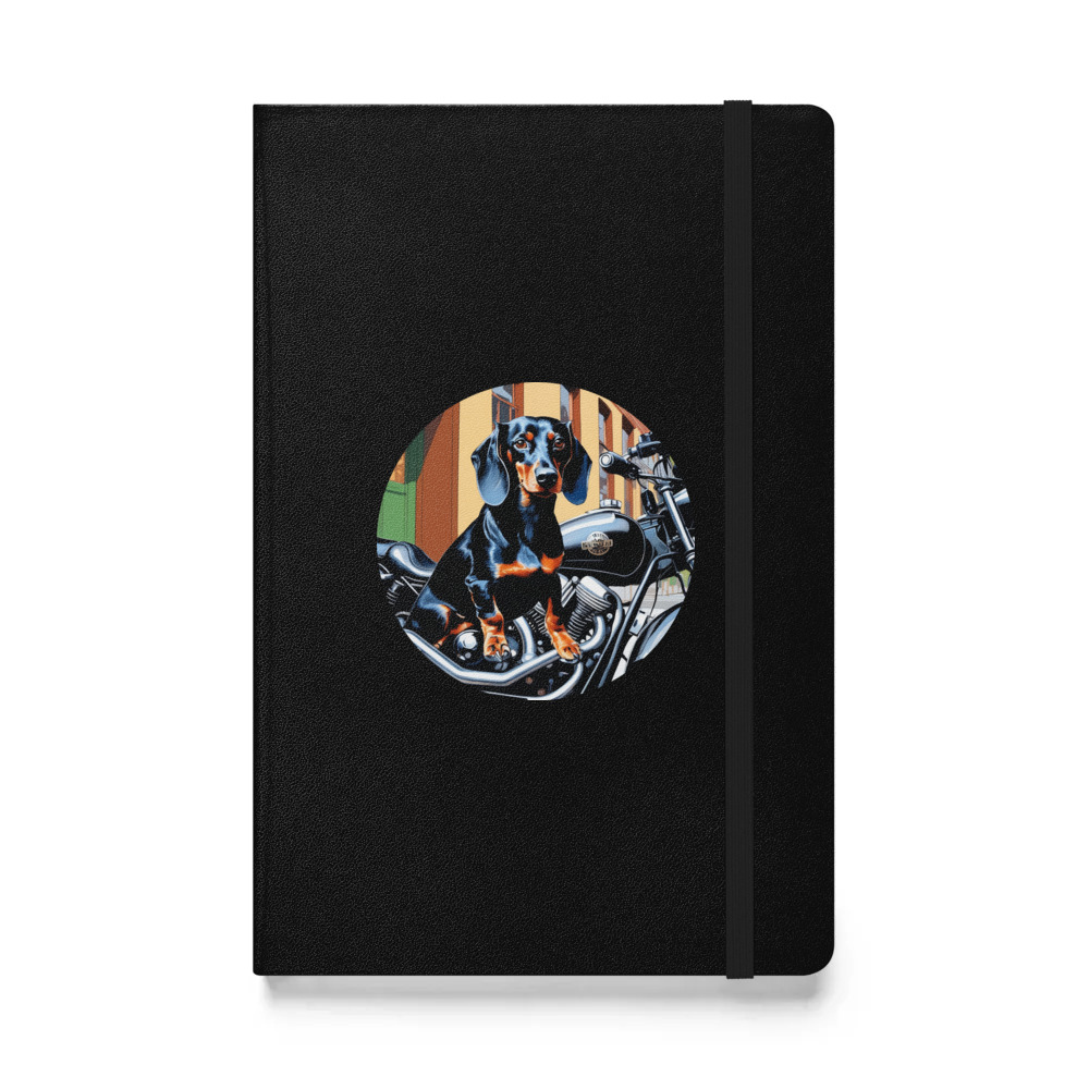 PugMug Custom Black Dachshund Hardcover Bound Notebook