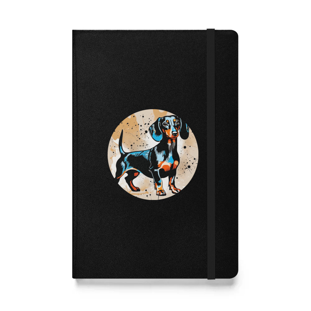 PugMug Custom Black Dachshund Hardcover Bound Notebook