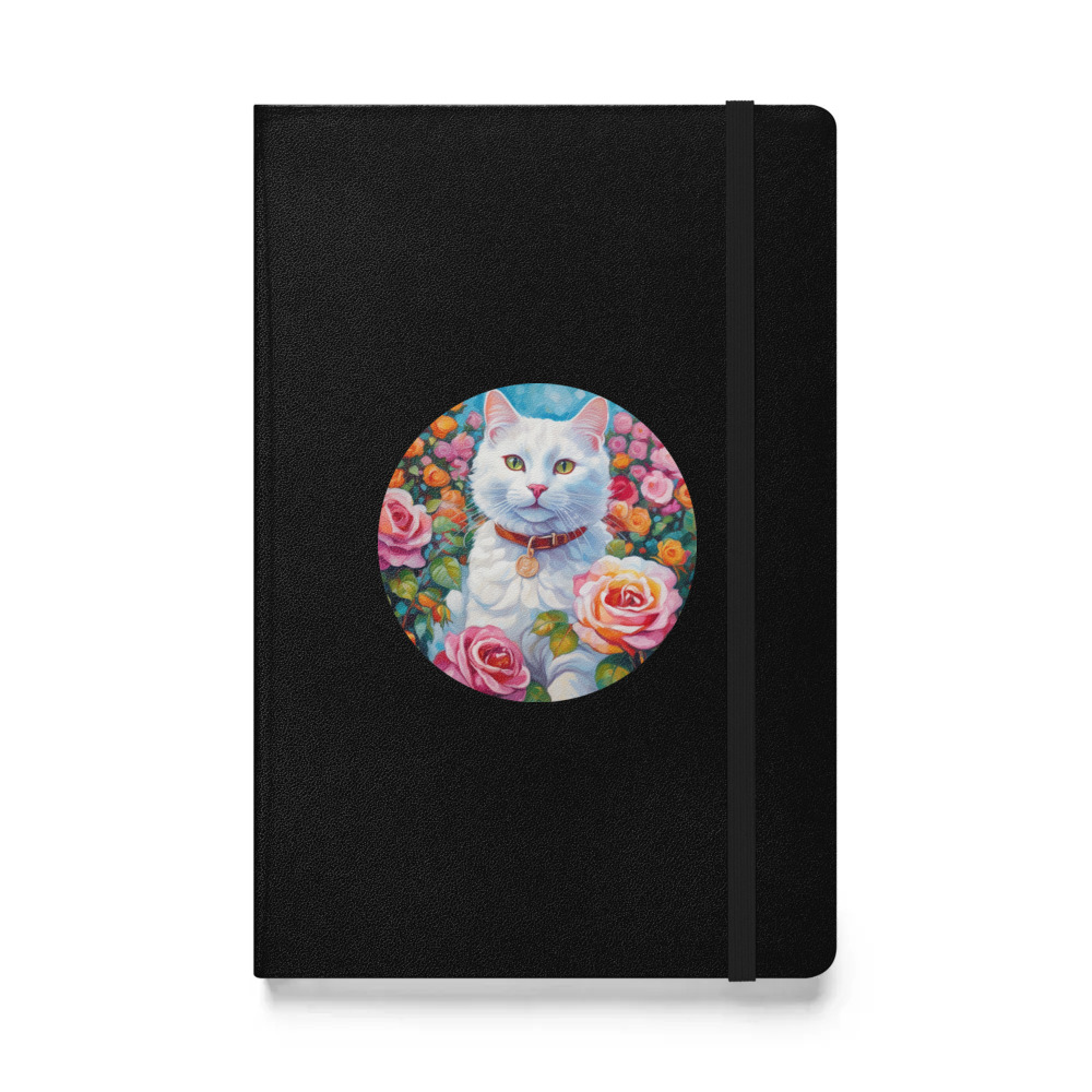 PugMug Custom White Companion Cat Hardcover Bound Notebook