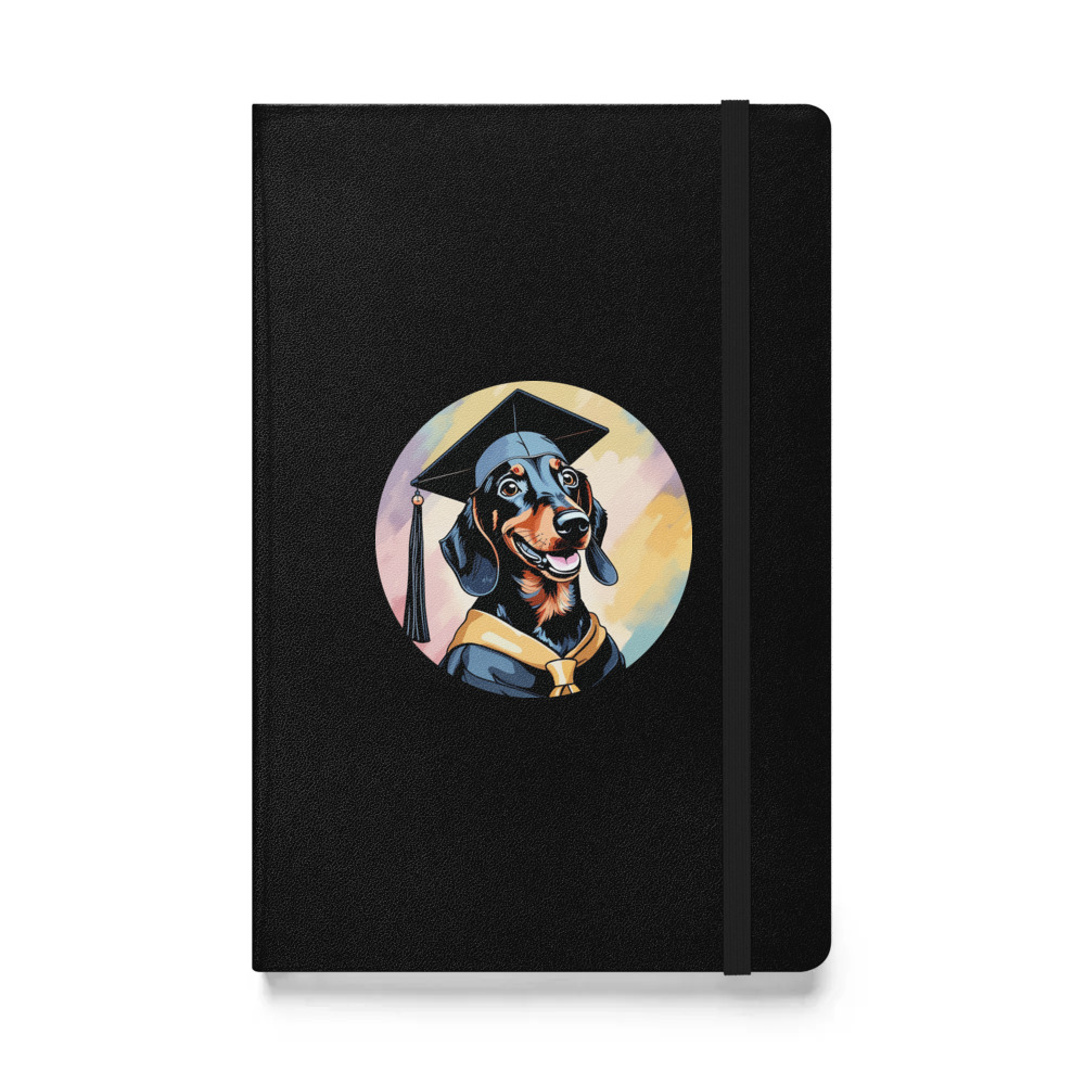 PugMug Custom Black Dachshund Hardcover Bound Notebook