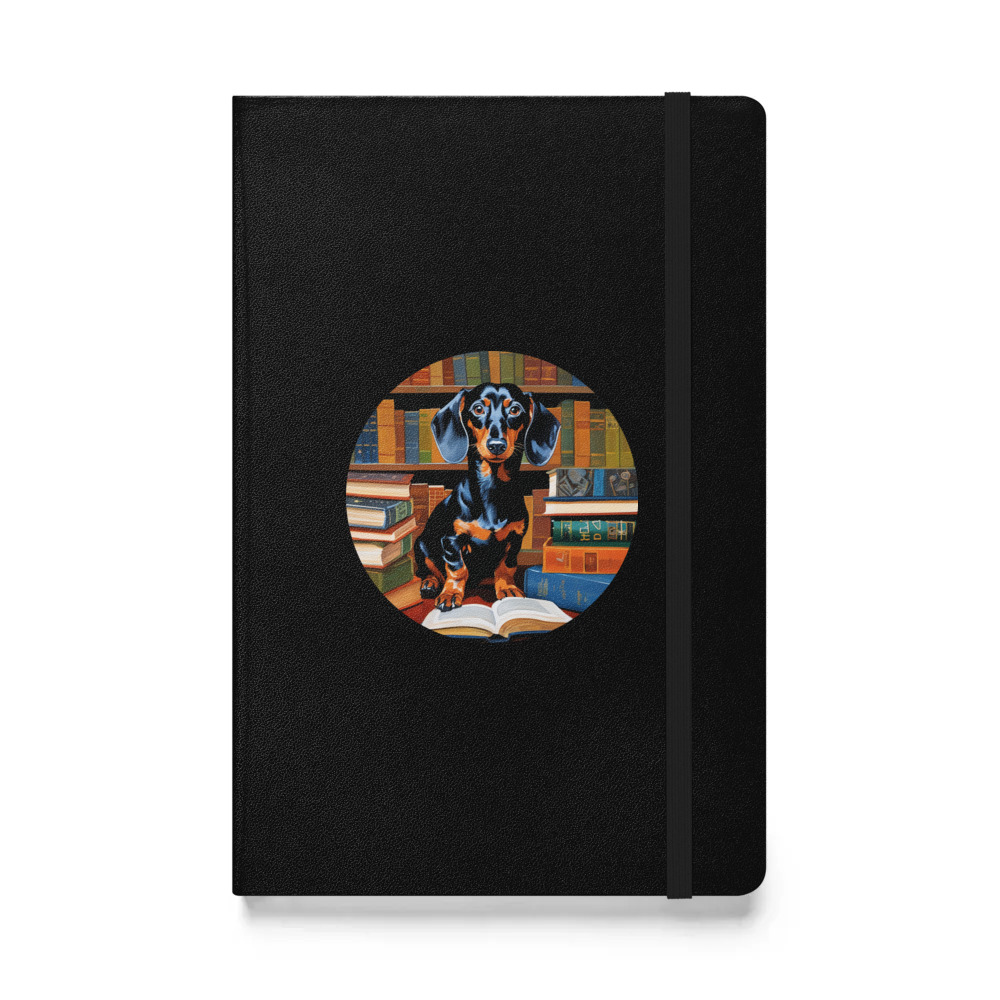 PugMug Custom Black Dachshund Hardcover Bound Notebook