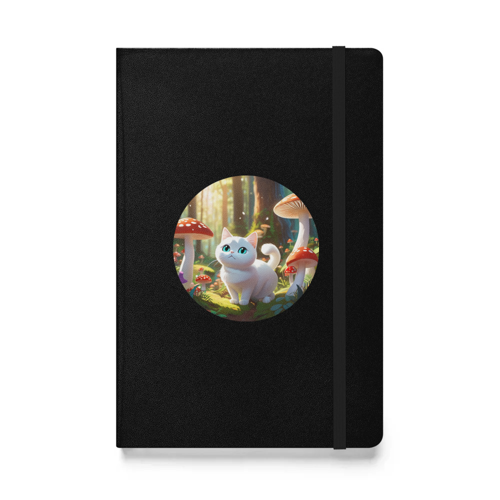 PugMug Custom White Companion Cat Hardcover Bound Notebook