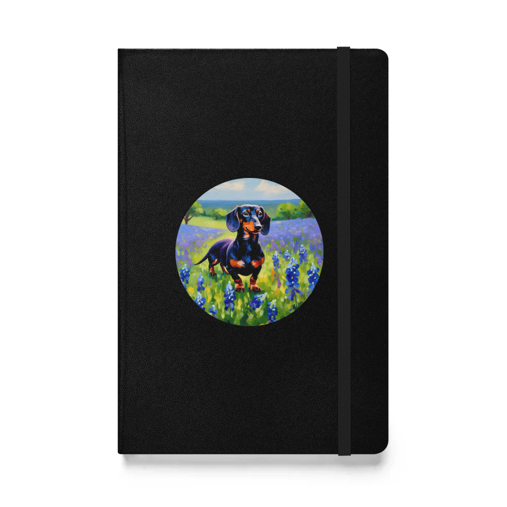 PugMug Custom Black Dachshund Hardcover Bound Notebook