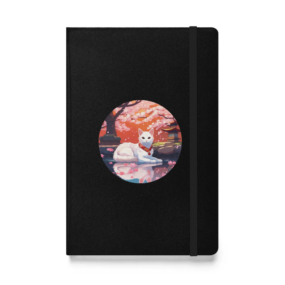 PugMug Custom White Companion Cat Hardcover Bound Notebook