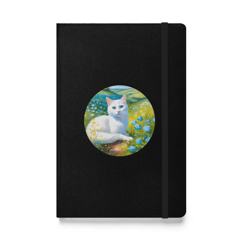 PugMug Custom White Companion Cat Hardcover Bound Notebook