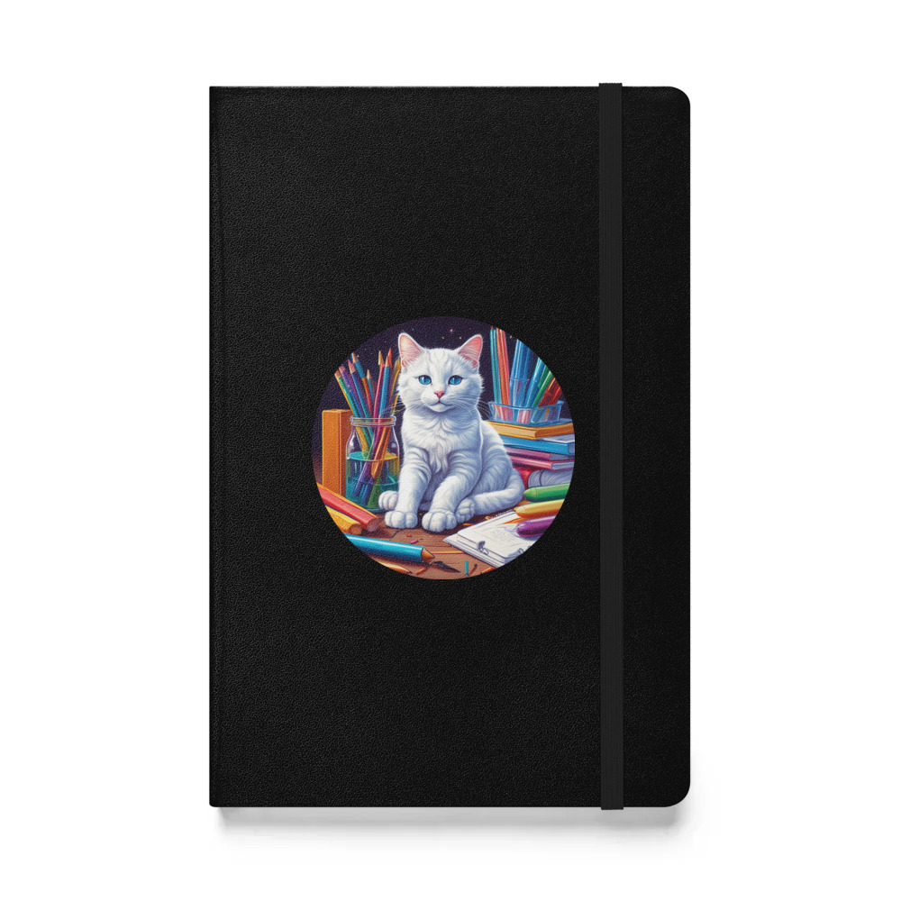 PugMug Custom White Companion Cat Hardcover Bound Notebook