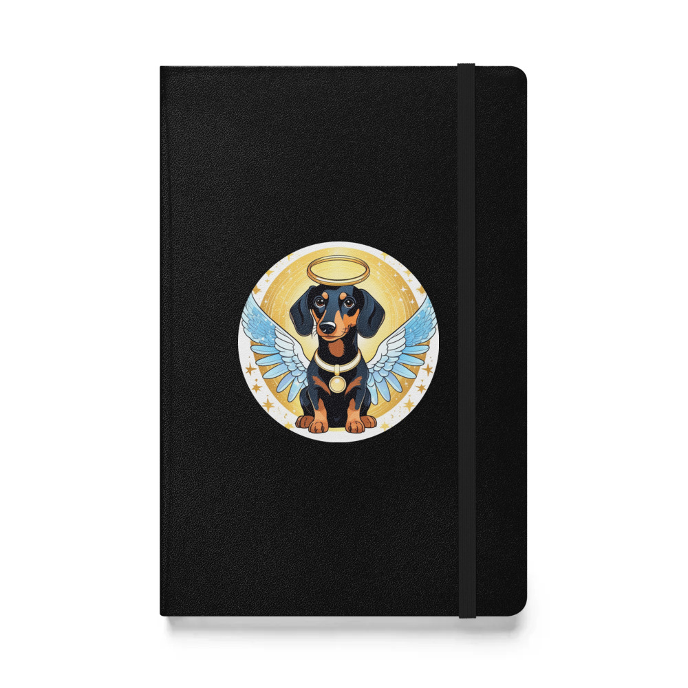 PugMug Custom Black Dachshund Hardcover Bound Notebook