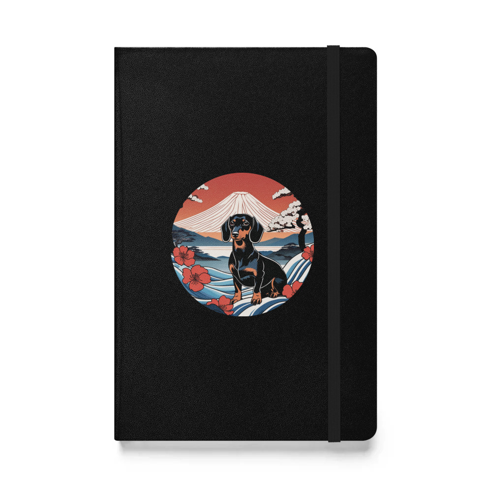 PugMug Custom Black Dachshund Hardcover Bound Notebook