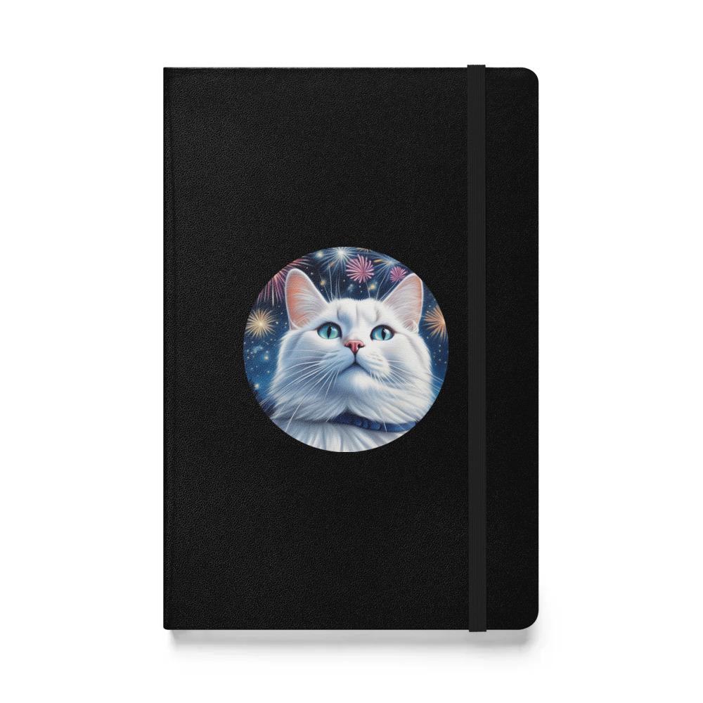 PugMug Custom White Companion Cat Hardcover Bound Notebook