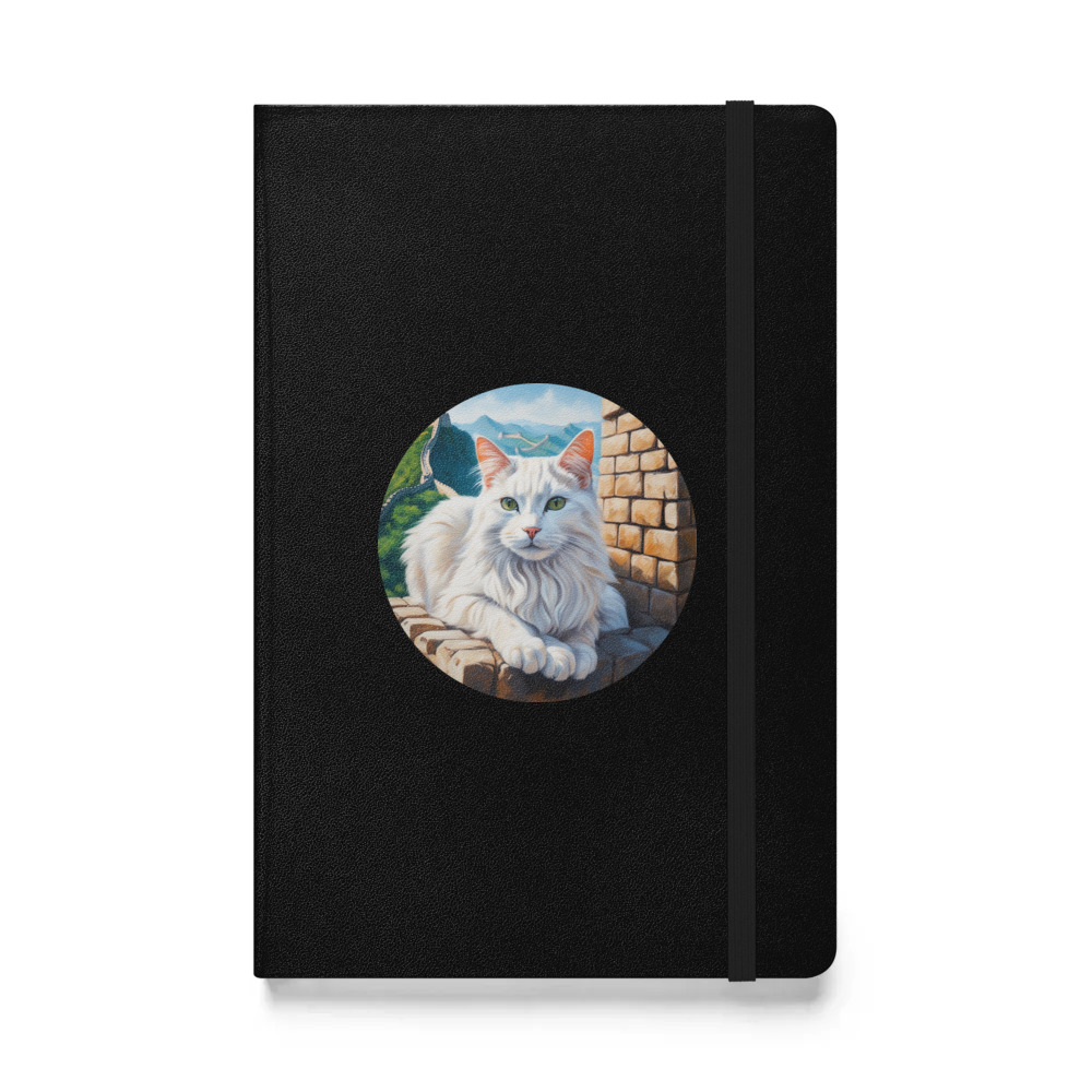 PugMug Custom White Companion Cat Hardcover Bound Notebook