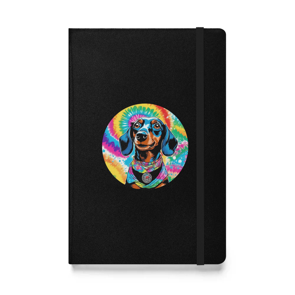 PugMug Custom Black Dachshund Hardcover Bound Notebook