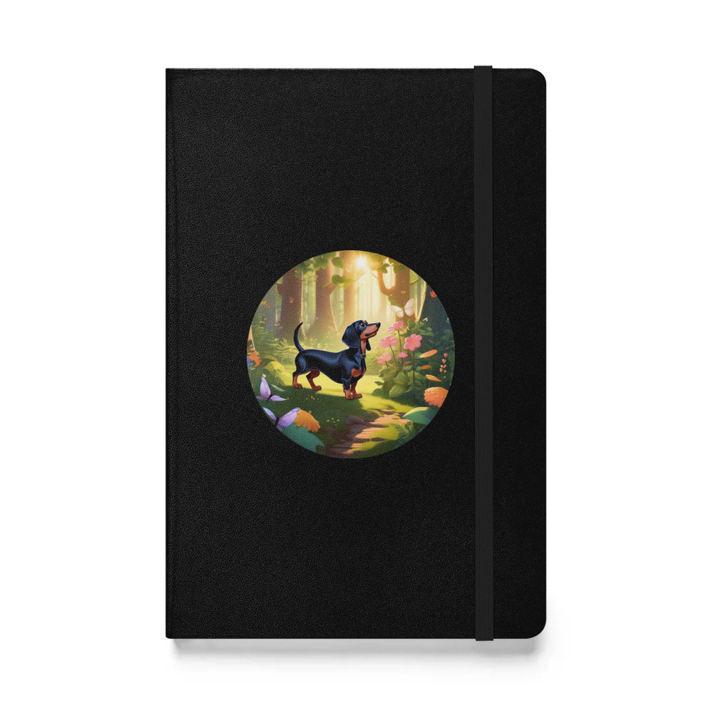PugMug Custom Black Dachshund Hardcover Bound Notebook