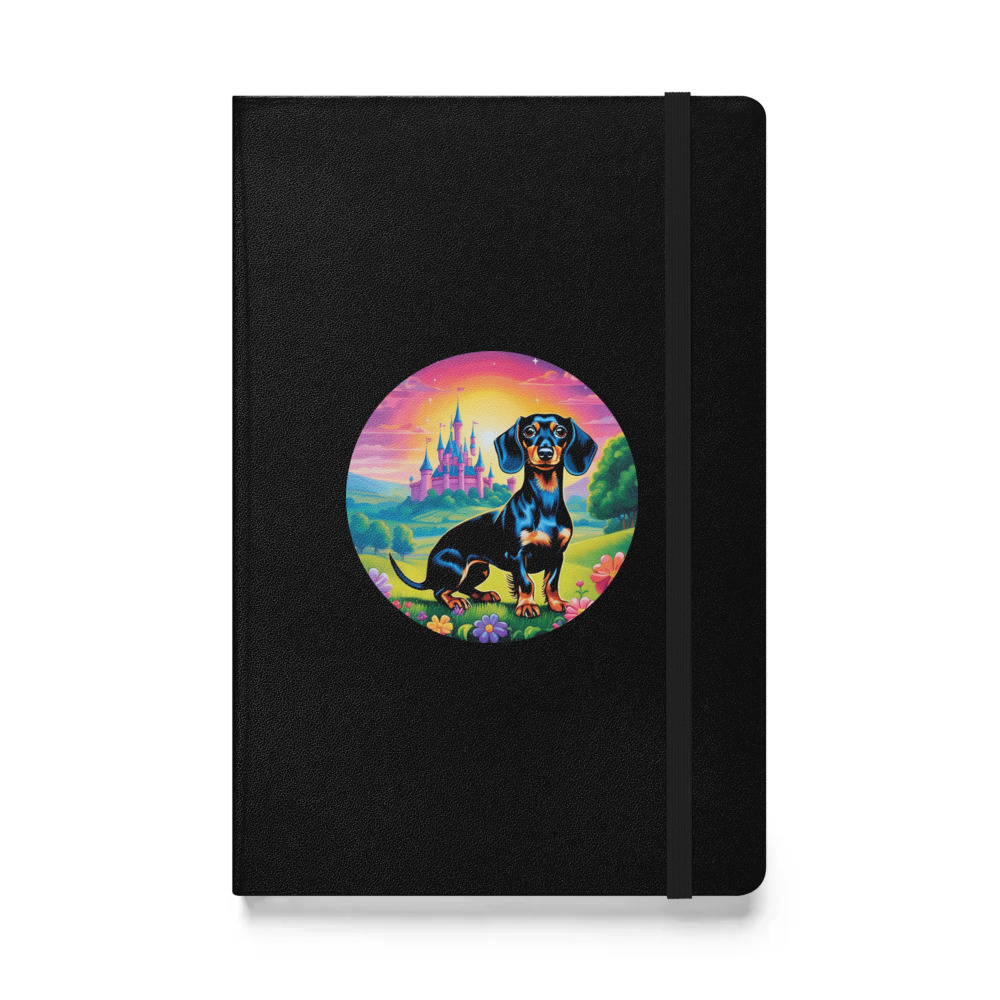 PugMug Custom Black Dachshund Hardcover Bound Notebook