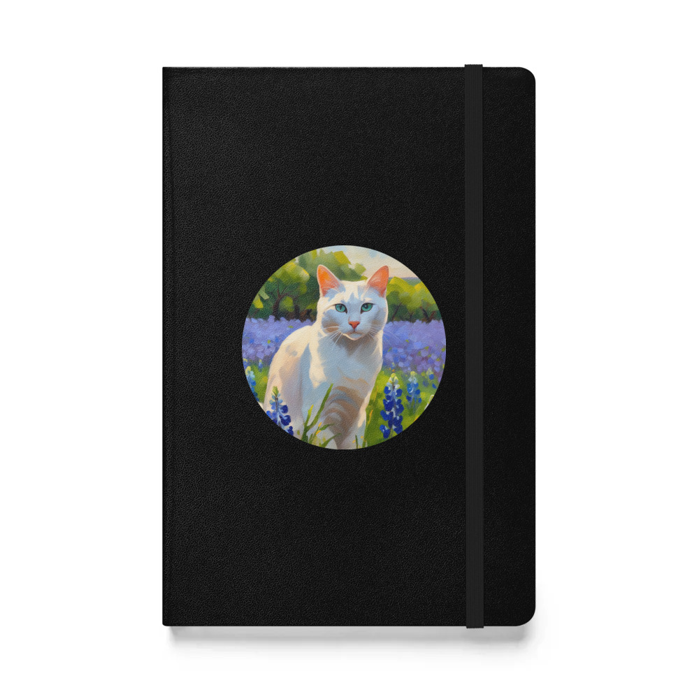 PugMug Custom White Companion Cat Hardcover Bound Notebook