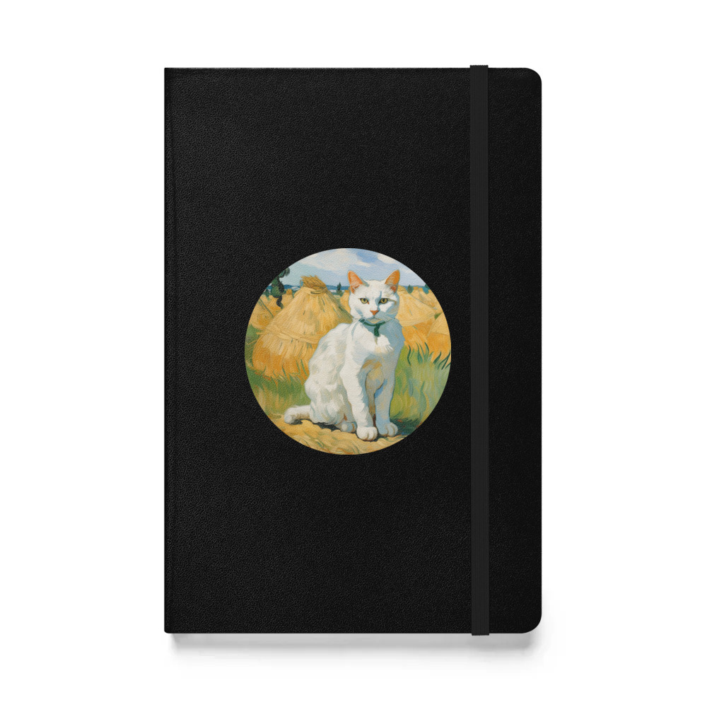 PugMug Custom White Companion Cat Hardcover Bound Notebook