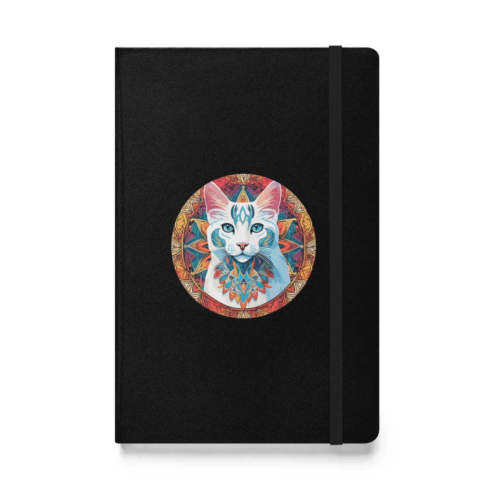 PugMug Custom White Companion Cat Hardcover Bound Notebook