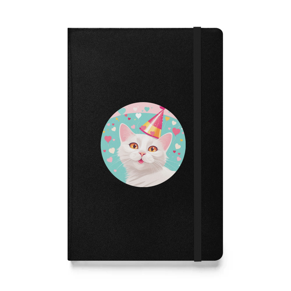 PugMug Custom White Companion Cat Hardcover Bound Notebook