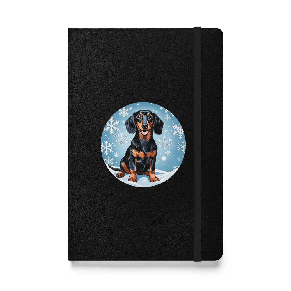 PugMug Custom Black Dachshund Hardcover Bound Notebook