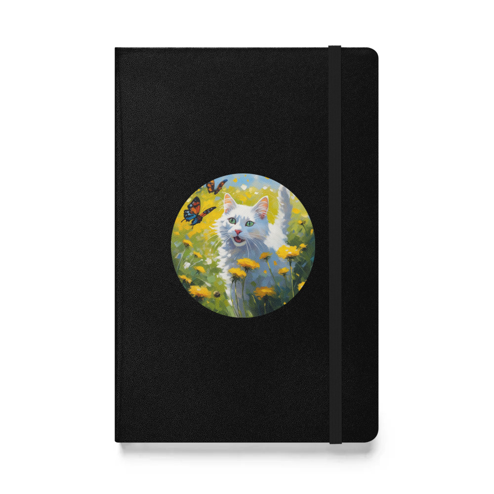PugMug Custom White Companion Cat Hardcover Bound Notebook
