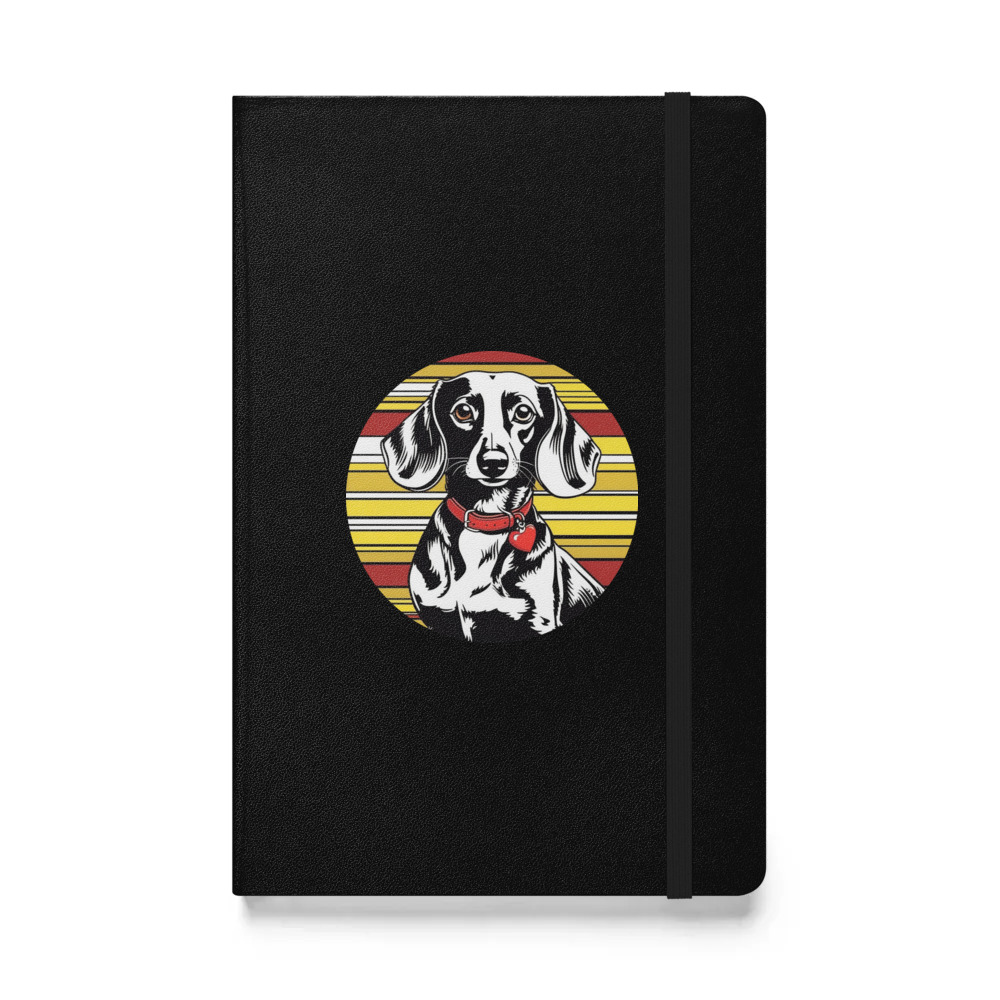 PugMug Custom Black Dachshund Hardcover Bound Notebook