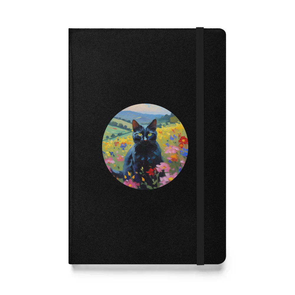 PugMug Custom Black Companion Cat Hardcover Bound Notebook