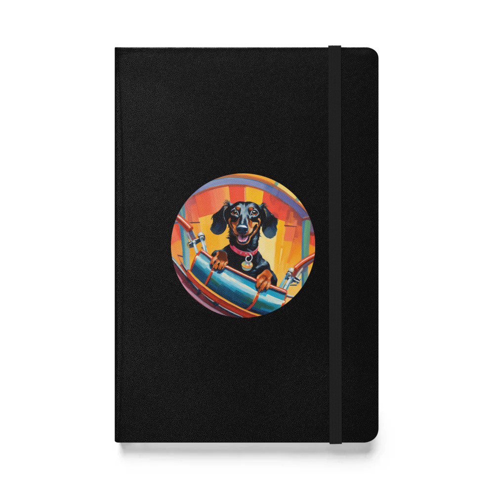 PugMug Custom Black Dachshund Hardcover Bound Notebook