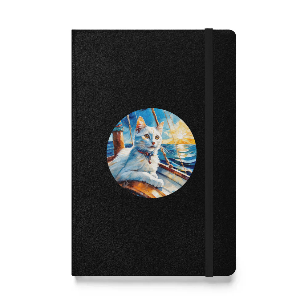 PugMug Custom White Companion Cat Hardcover Bound Notebook
