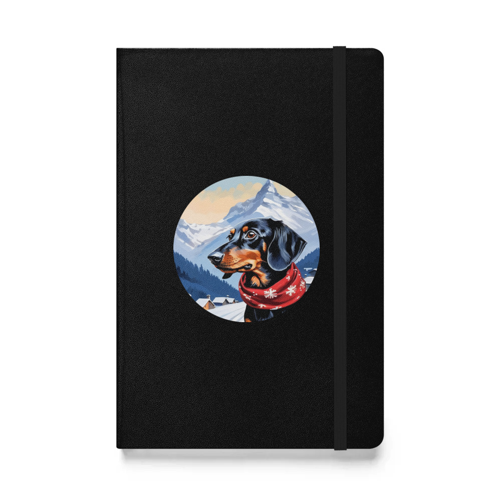 PugMug Custom Black Dachshund Hardcover Bound Notebook