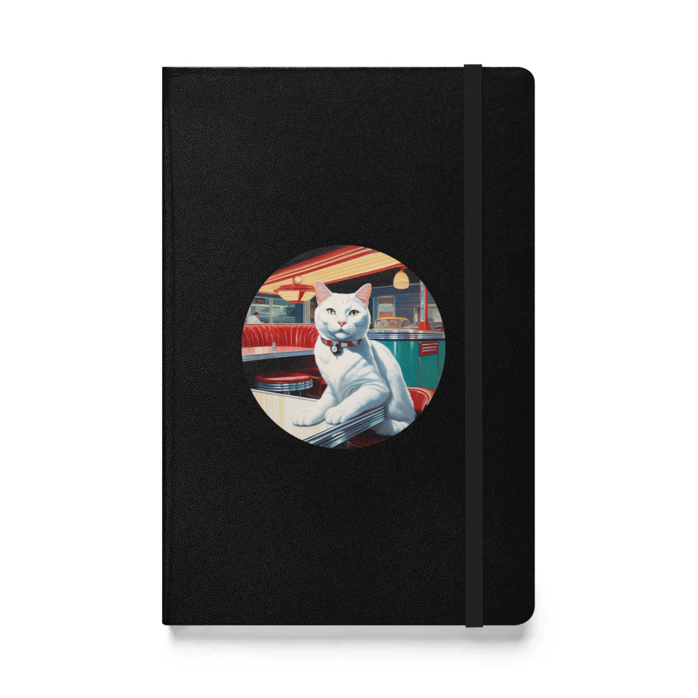 PugMug Custom White Companion Cat Hardcover Bound Notebook