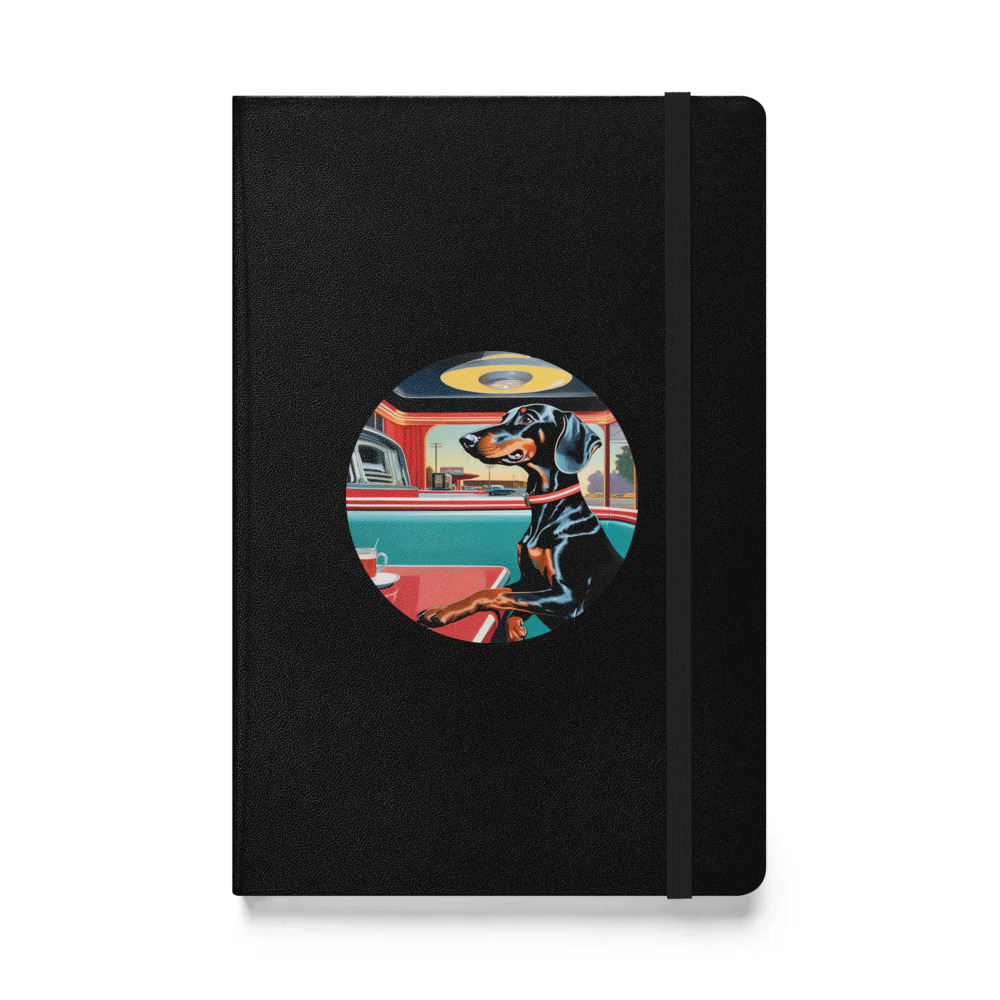 PugMug Custom Black Dachshund Hardcover Bound Notebook