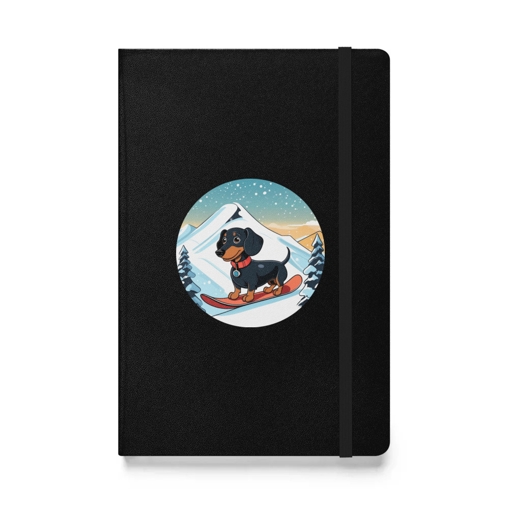 PugMug Custom Black Dachshund Hardcover Bound Notebook