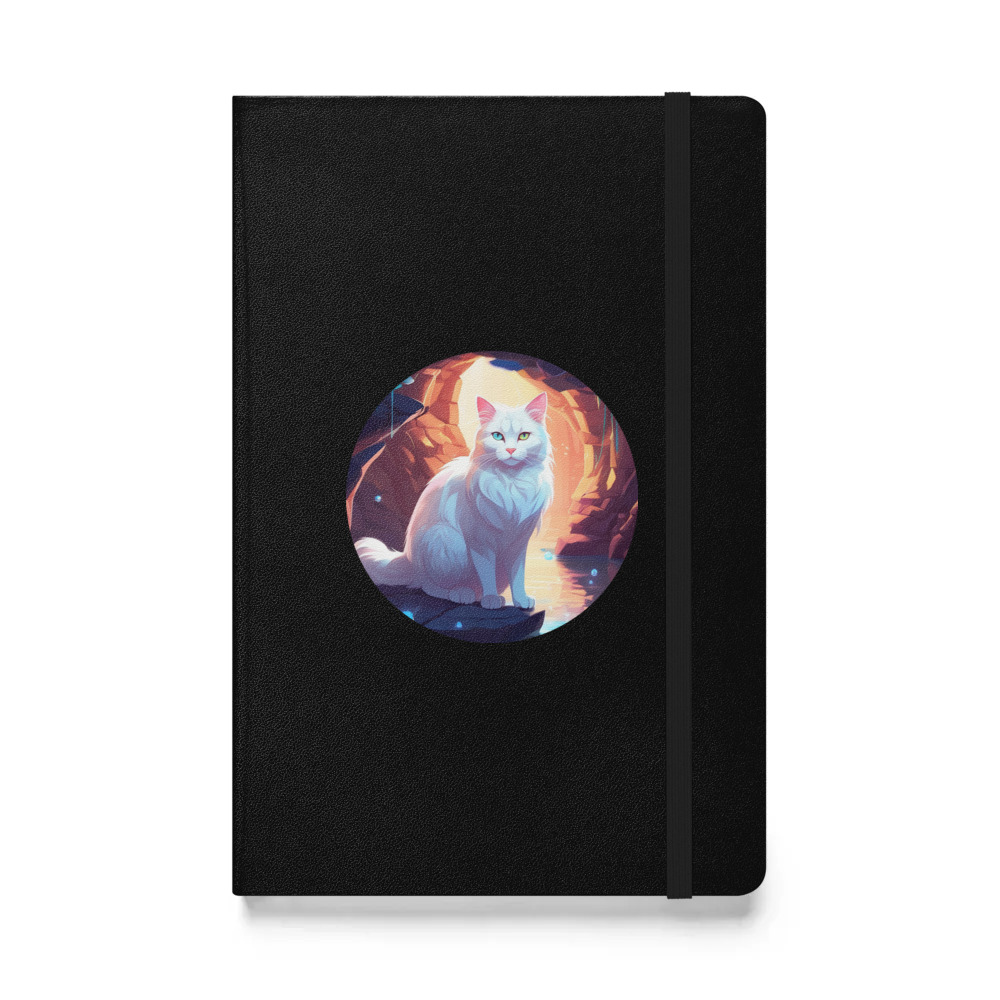 PugMug Custom White Companion Cat Hardcover Bound Notebook