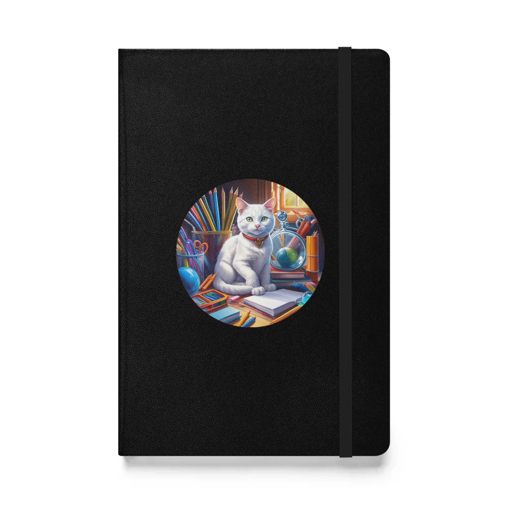 PugMug Custom White Companion Cat Hardcover Bound Notebook