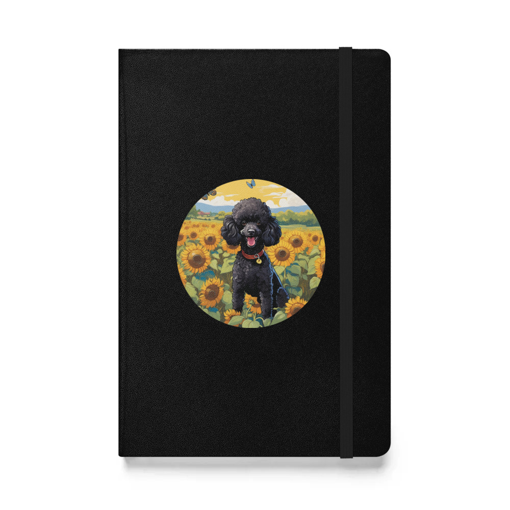 PugMug Custom Black Poodle Hardcover Bound Notebook