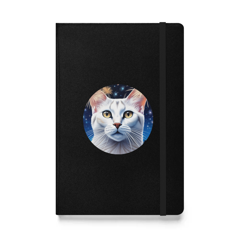PugMug Custom White Abyssinian Cat Hardcover Bound Notebook