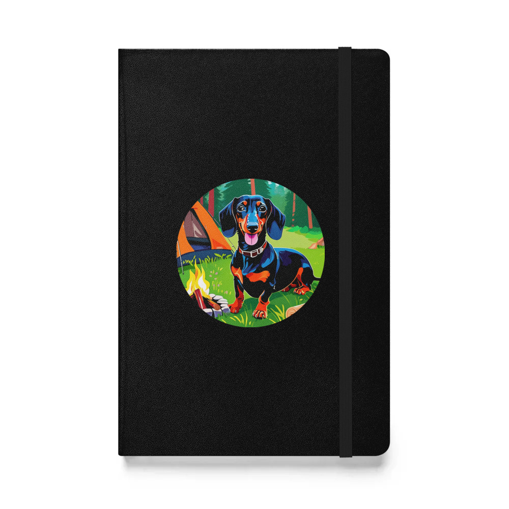 PugMug Custom Black Dachshund Hardcover Bound Notebook