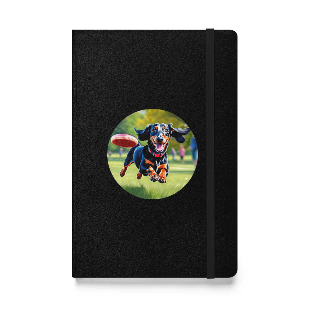 PugMug Custom Black Dachshund Hardcover Bound Notebook