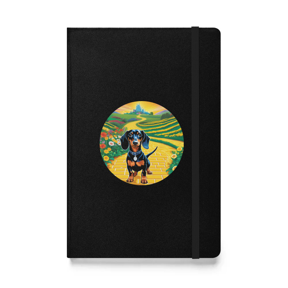 PugMug Custom Black Dachshund Hardcover Bound Notebook