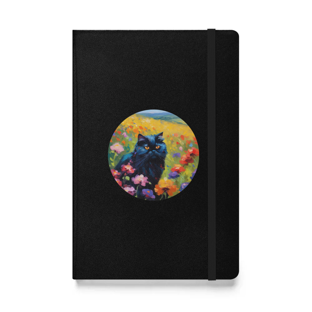 PugMug Custom Black Persian Cat Hardcover Bound Notebook