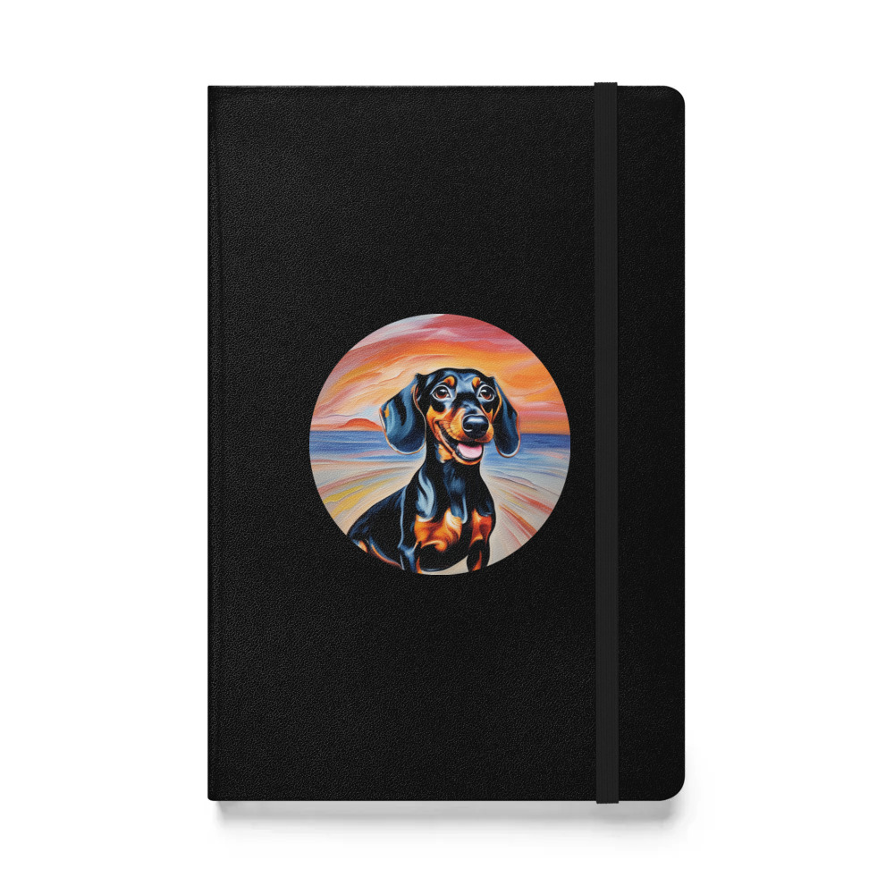 PugMug Custom Black Dachshund Hardcover Bound Notebook