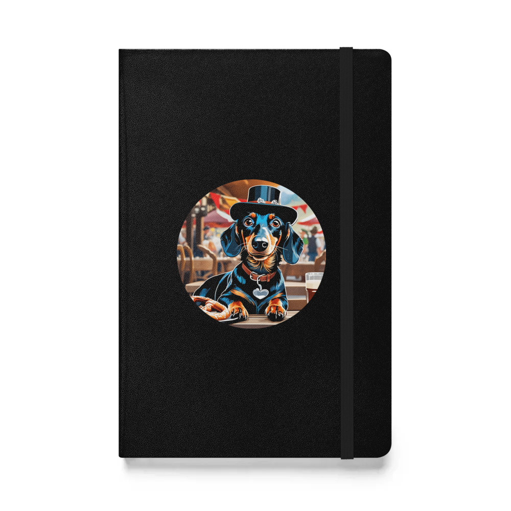 PugMug Custom Black Dachshund Hardcover Bound Notebook