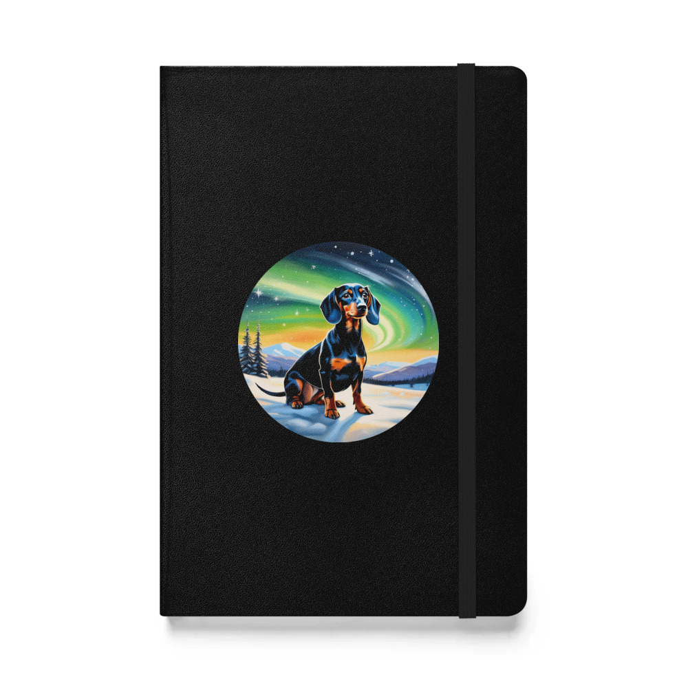 PugMug Custom Black Dachshund Hardcover Bound Notebook