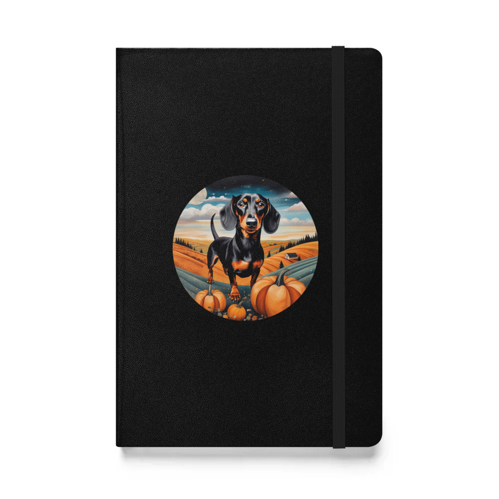 PugMug Custom Black Dachshund Hardcover Bound Notebook
