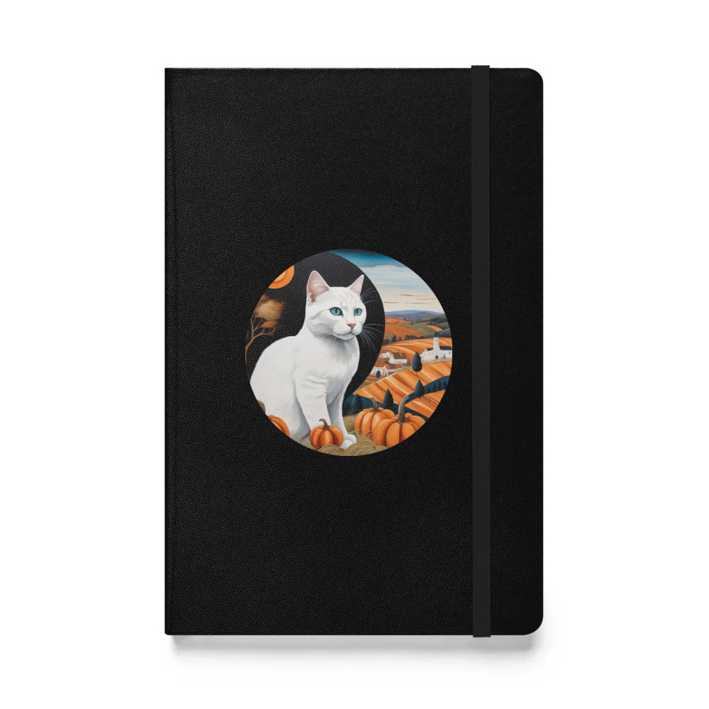 PugMug Custom White Companion Cat Hardcover Bound Notebook