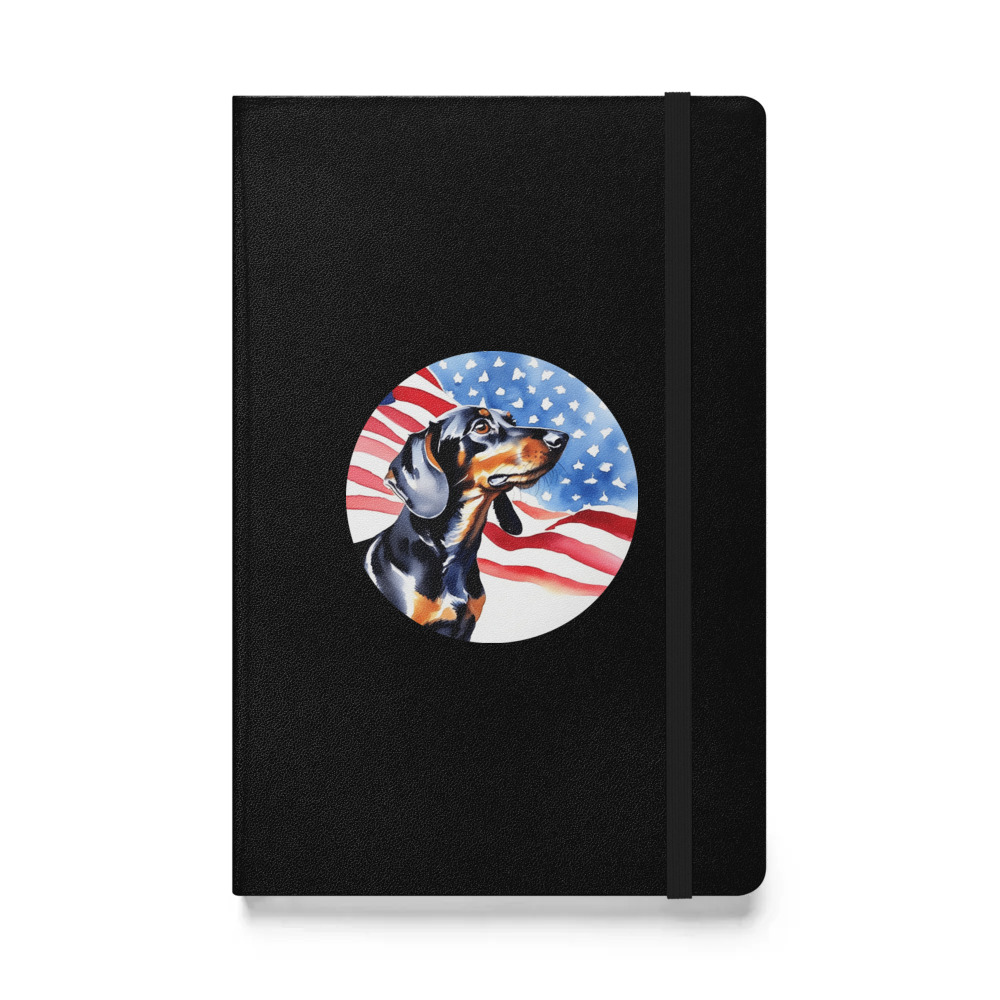 PugMug Custom Black Dachshund Hardcover Bound Notebook