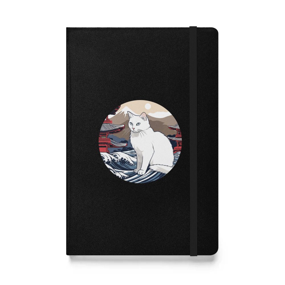 PugMug Custom White Companion Cat Hardcover Bound Notebook