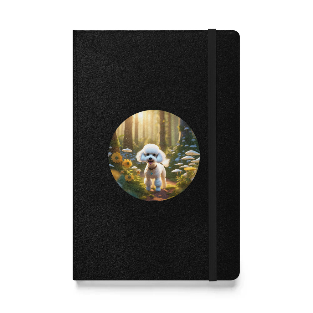 PugMug Custom White Poodle Hardcover Bound Notebook