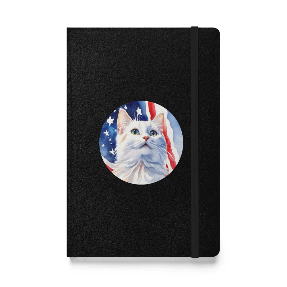PugMug Custom White Companion Cat Hardcover Bound Notebook