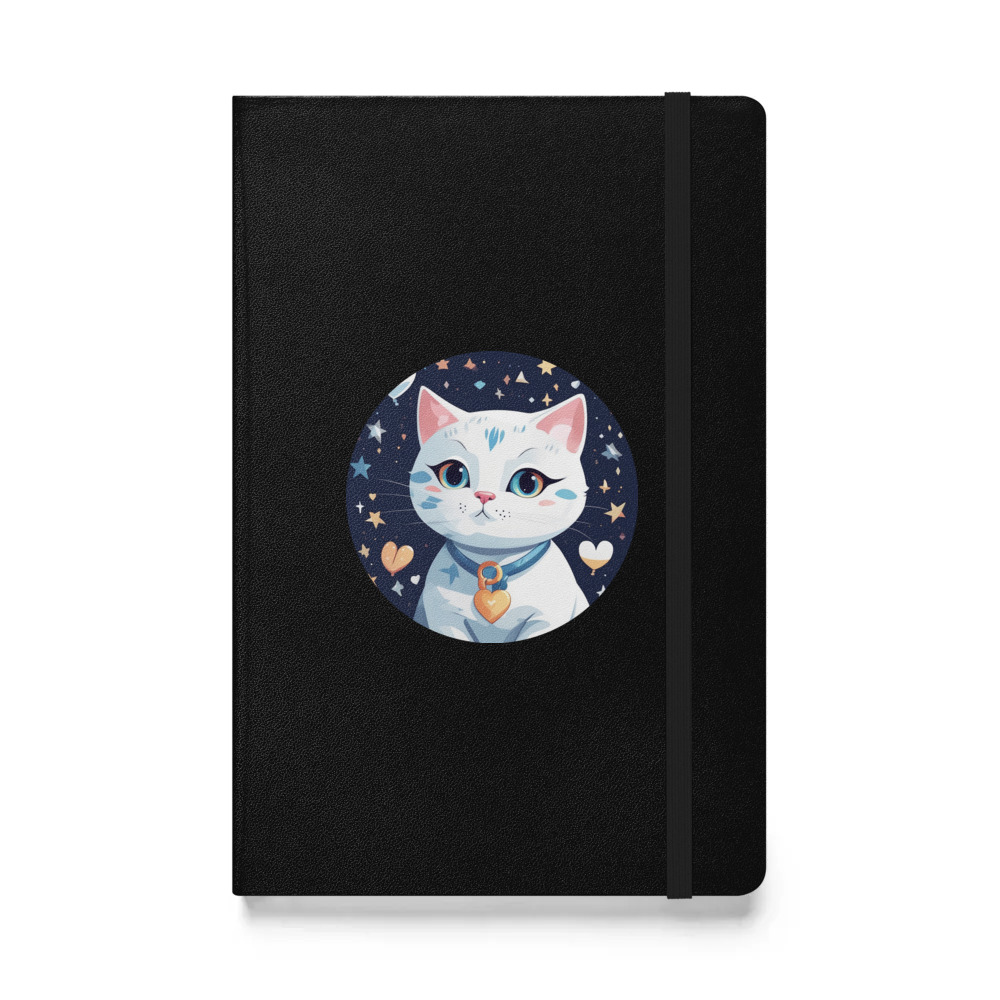 PugMug Custom White Companion Cat Hardcover Bound Notebook